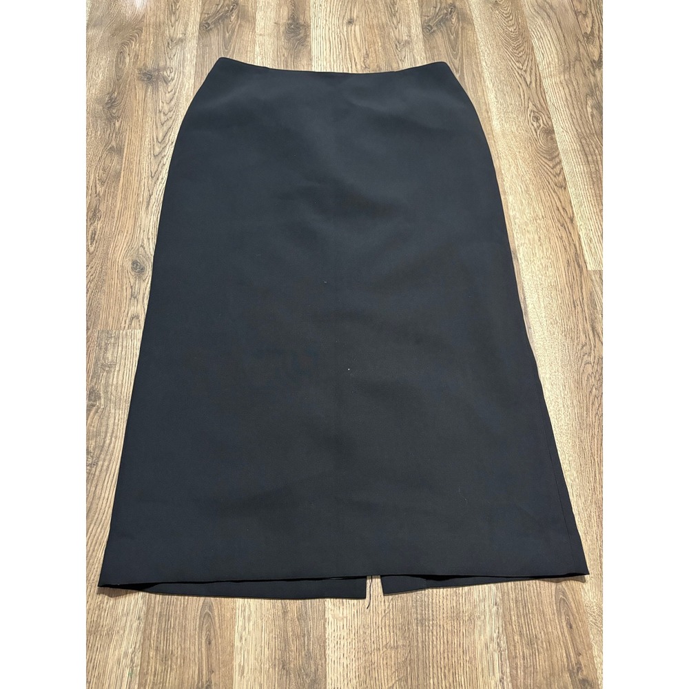 Jones Wear Essentials Skirt Women Size 12 Black Maxi Back Vent Lined